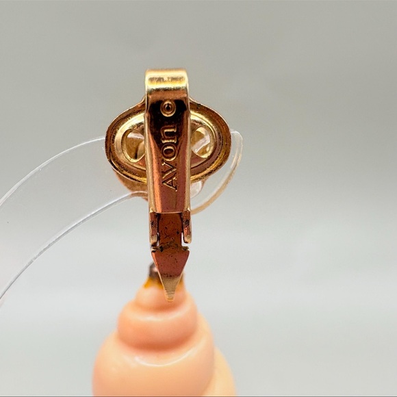 Gold and Peach Shell Earrings - Picture 5 of 5